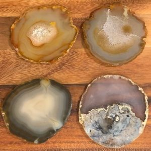 Vintage Agate Geode Coaster Set